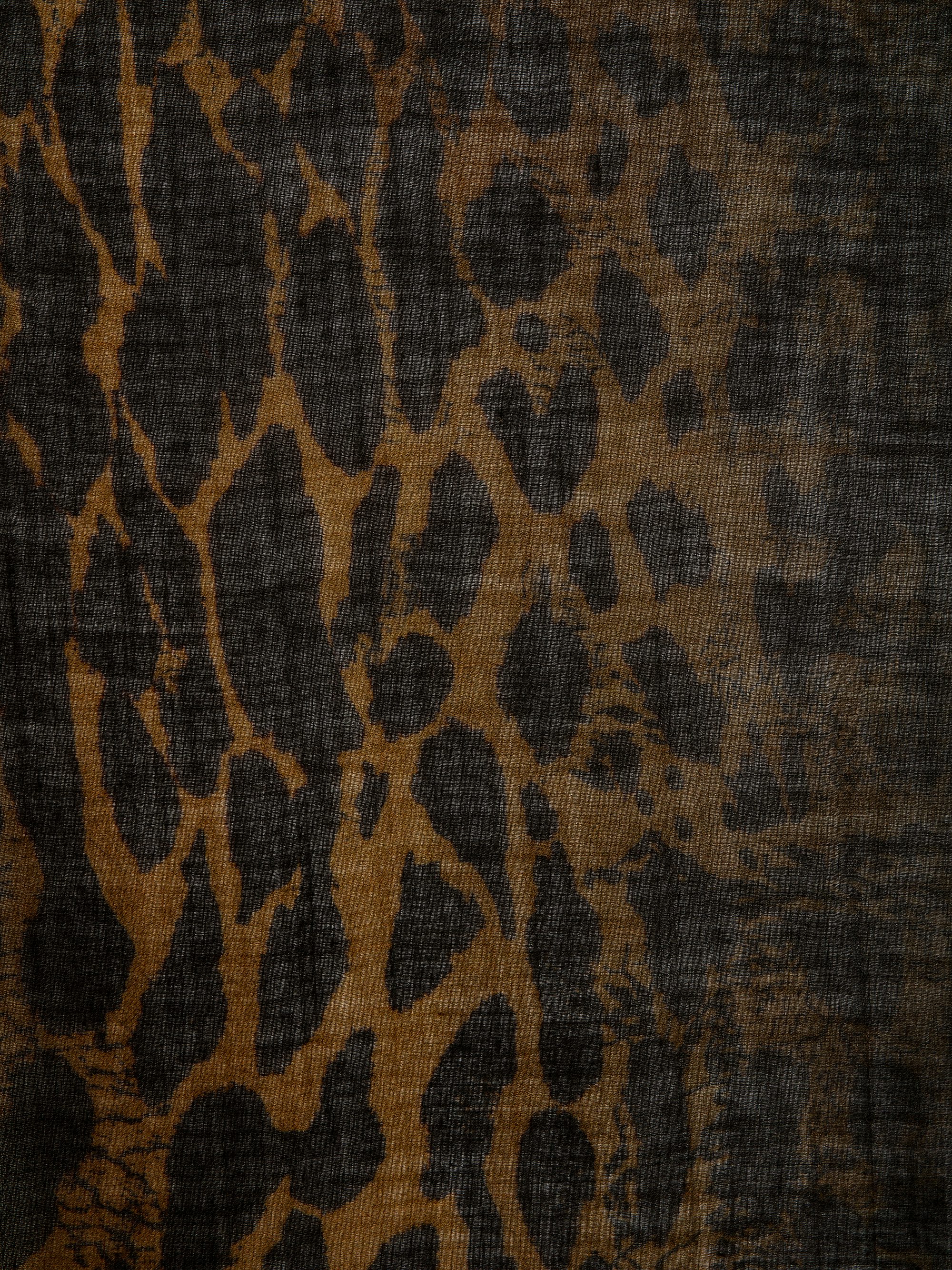 Judy Leopard Scarf - Brown wool scarf with leopard tie-dye print.